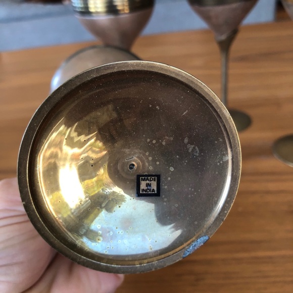 Vintage Brass goblets made in India set of 4 - Picture 4 of 4